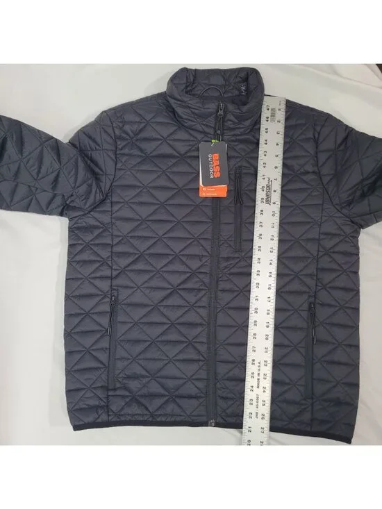 Bass Delta Diamond Outdoor Men's Black Packable Puffer Quilted Jacket Size L NWT - Picture 10 of 16